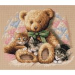 (image for) Teddy & Kittens Counted Cross Stitch Kit